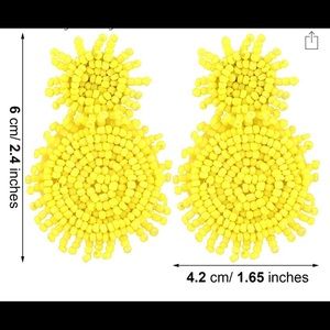 Yellow Bohemian Beaded Earrings